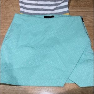 mint green mini skirt